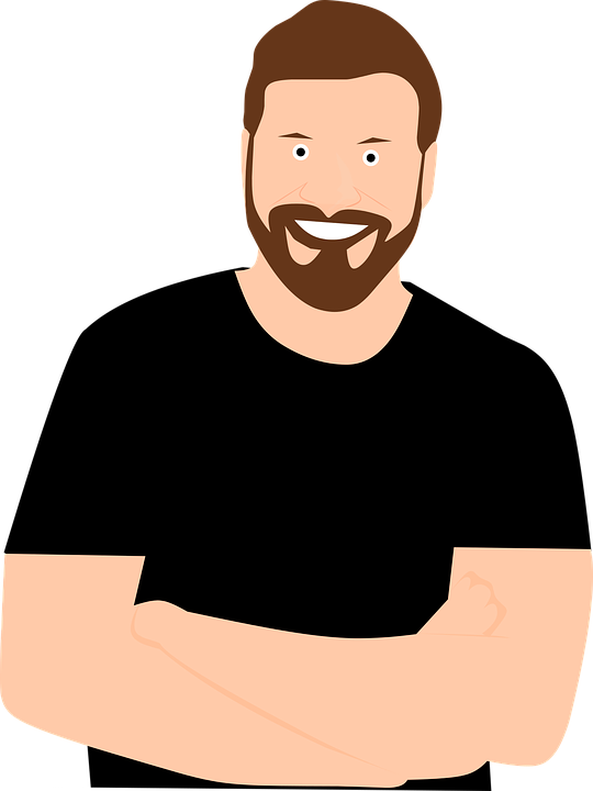 Smiling Bearded Man Avatar PNG