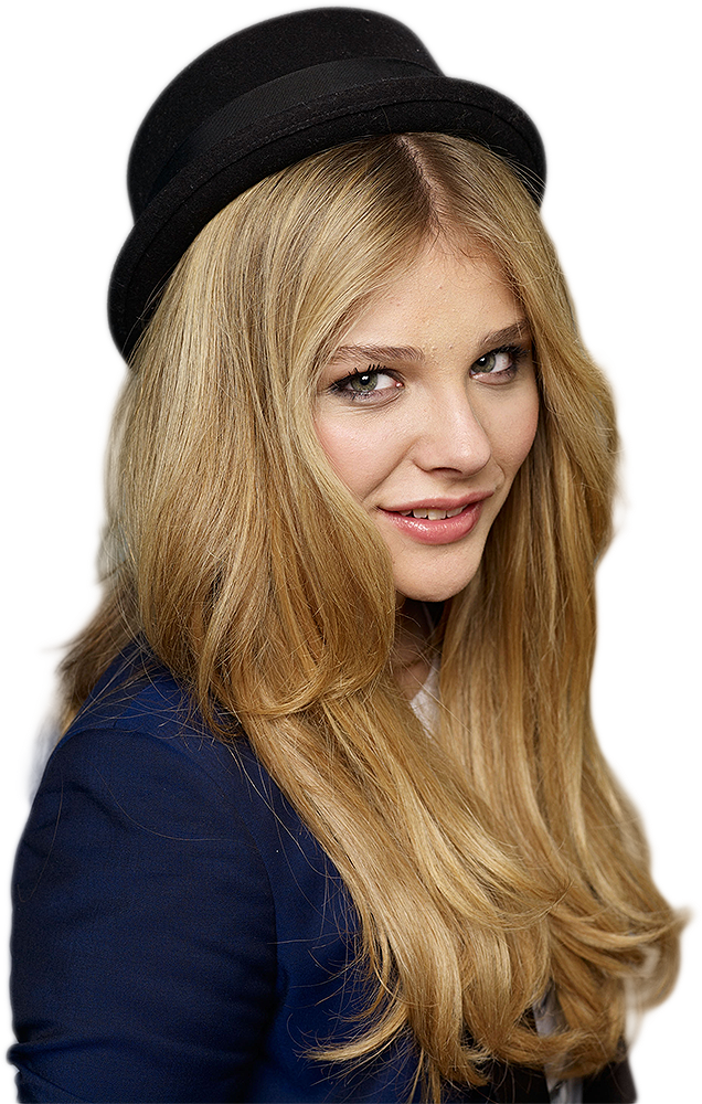 Smiling Blonde Womanin Black Hat PNG