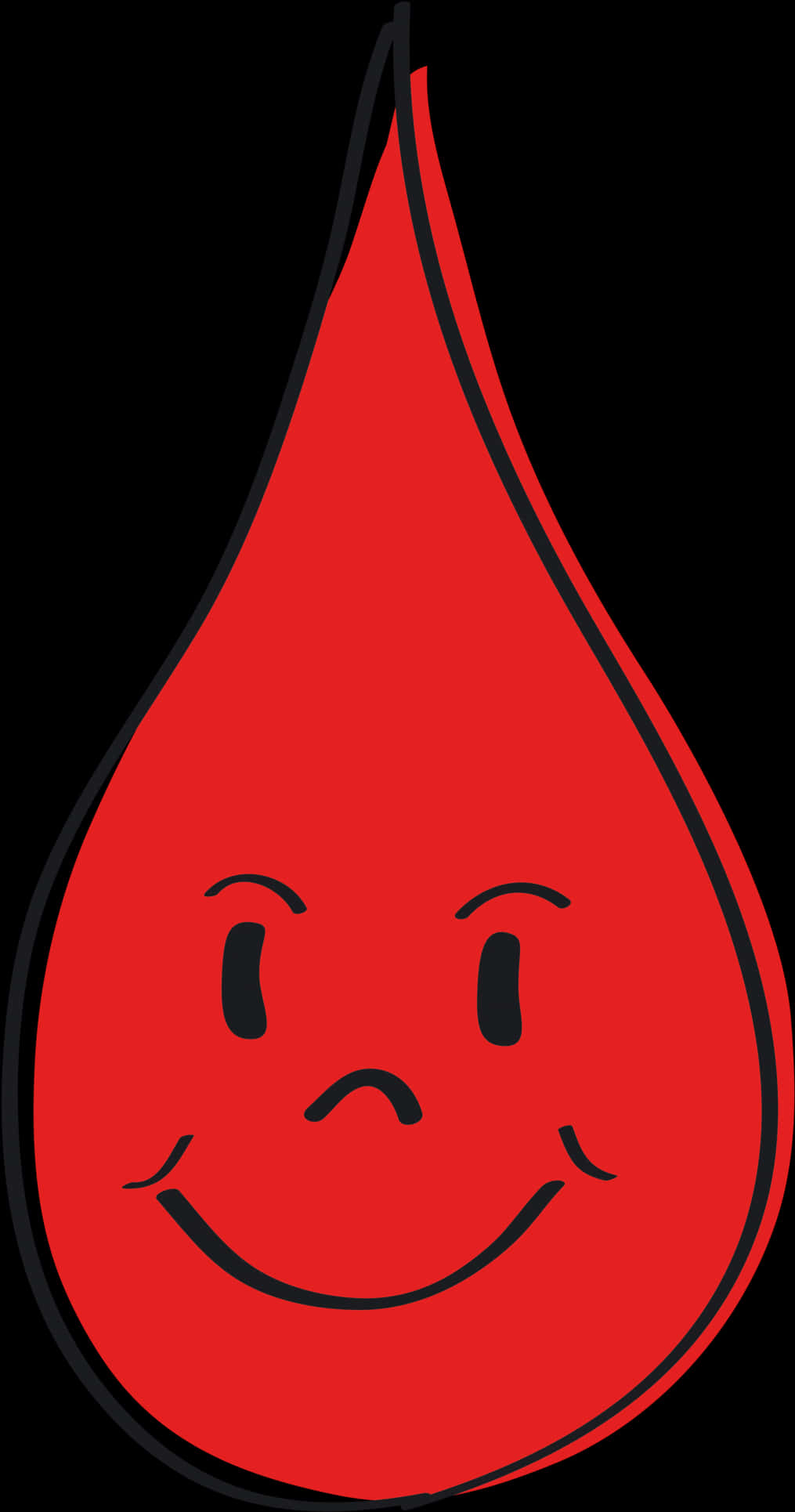 Smiling Blood Drop Cartoon PNG