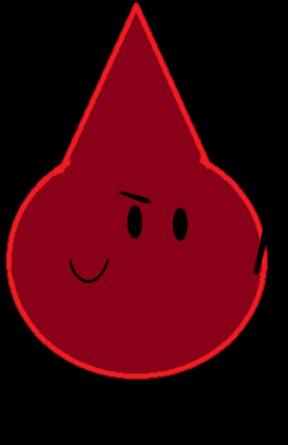 Smiling Blood Drop Character PNG