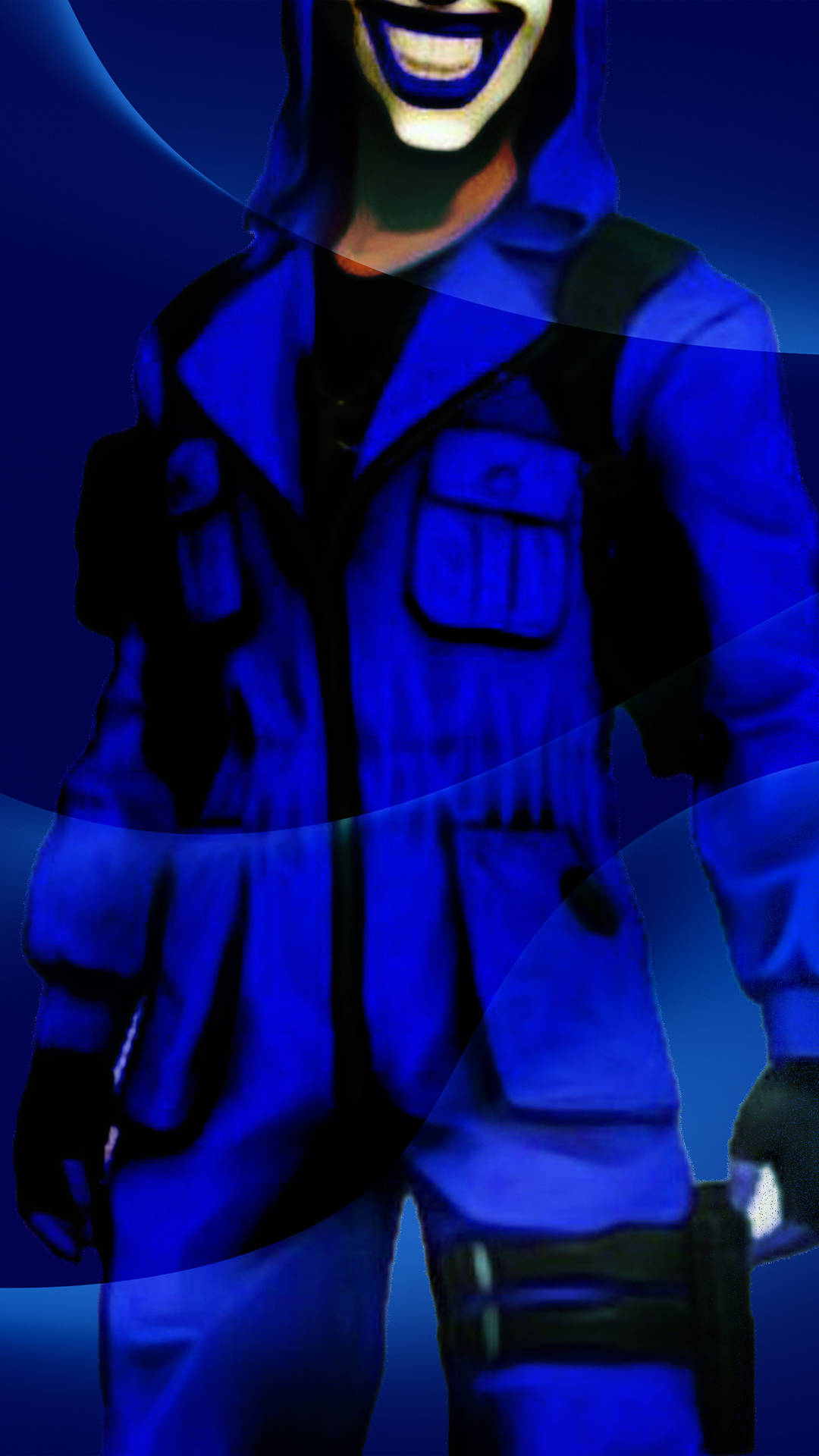 Smiling Blue Criminal Bundle Character Wallpaper