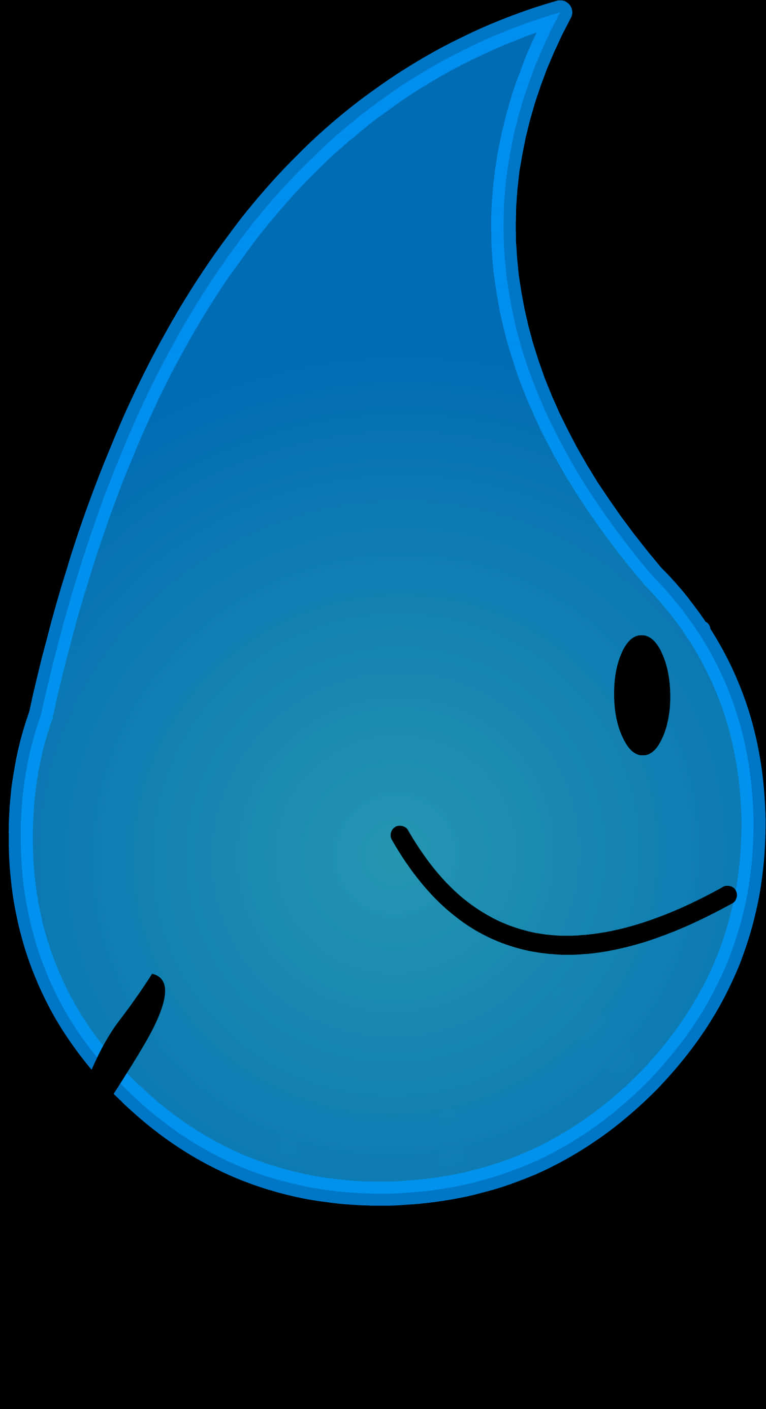 Smiling Blue Tear Drop PNG