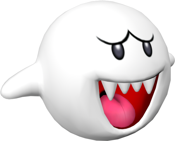 Smiling Boo Ghost Character PNG