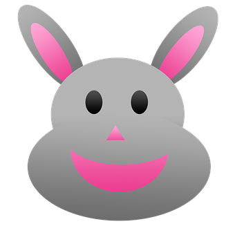 Smiling Bunny Emoji Graphic PNG