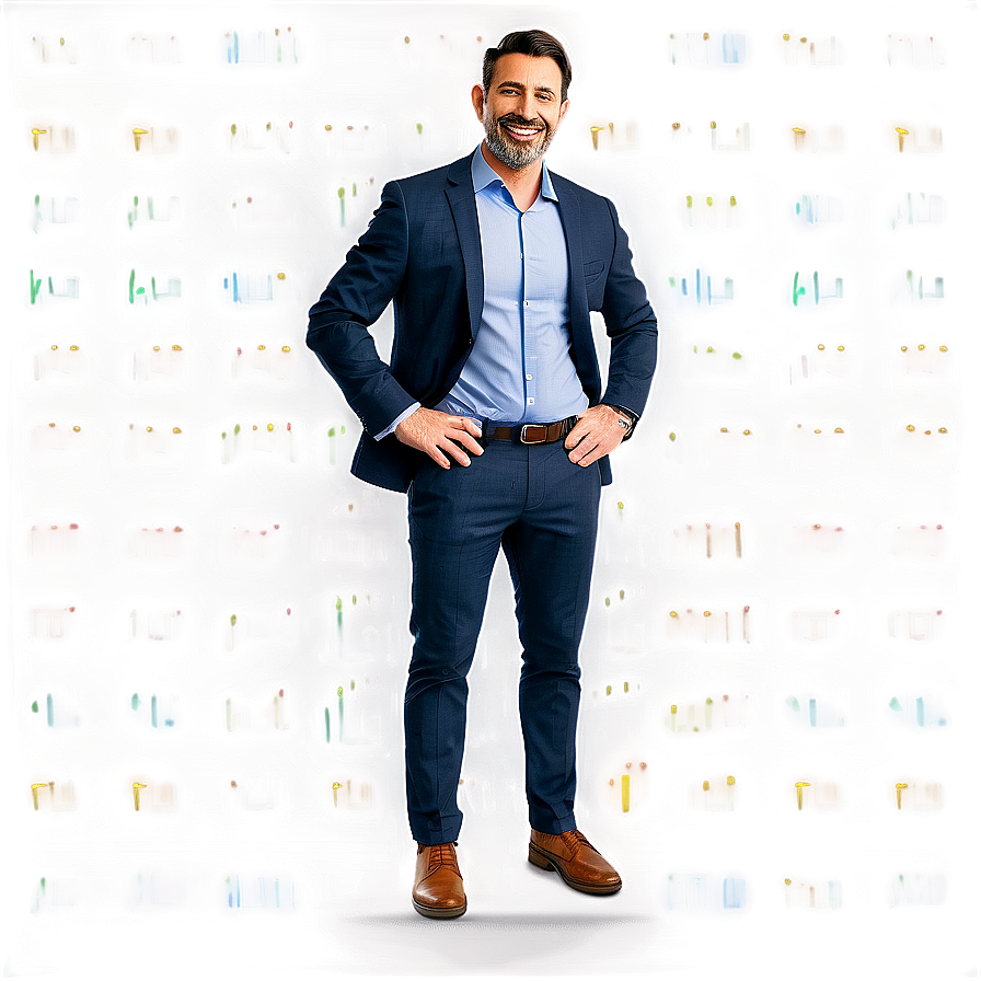 Smiling Businessman Character Png Rum PNG