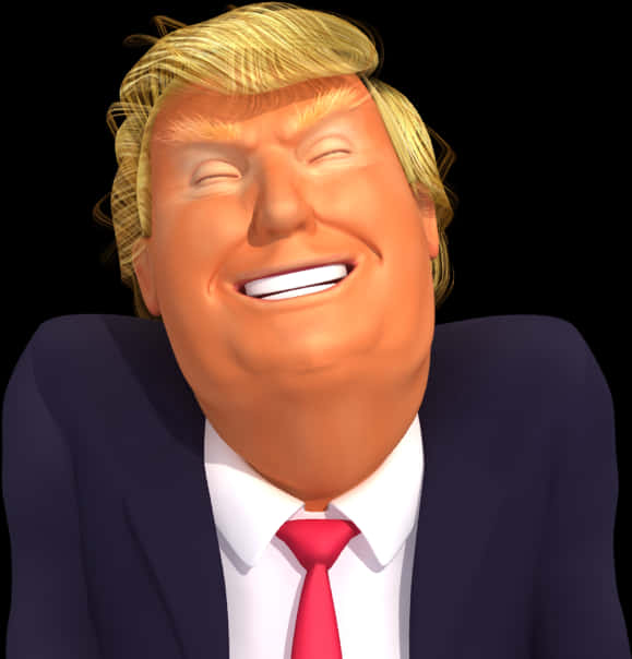 Smiling Caricaturein Suit PNG