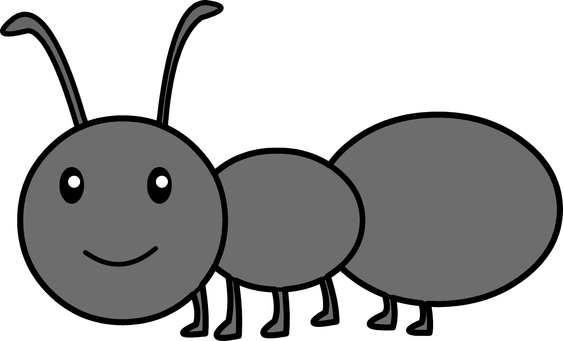 Smiling Cartoon Ant PNG