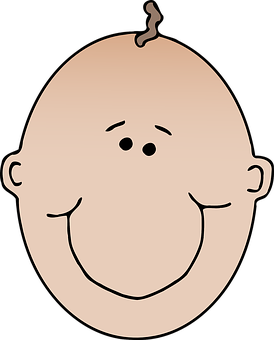 Smiling Cartoon Baby Face PNG