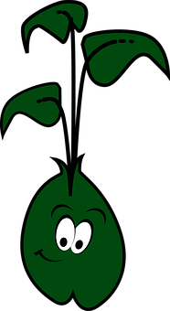 Smiling Cartoon Bean Character PNG