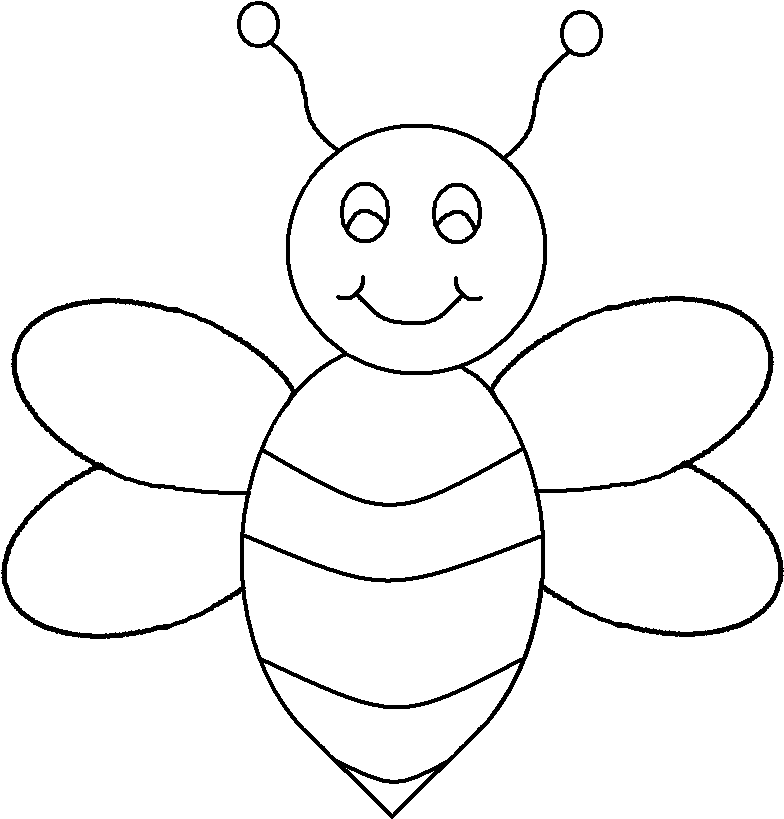 Smiling Cartoon Bee Clipart PNG