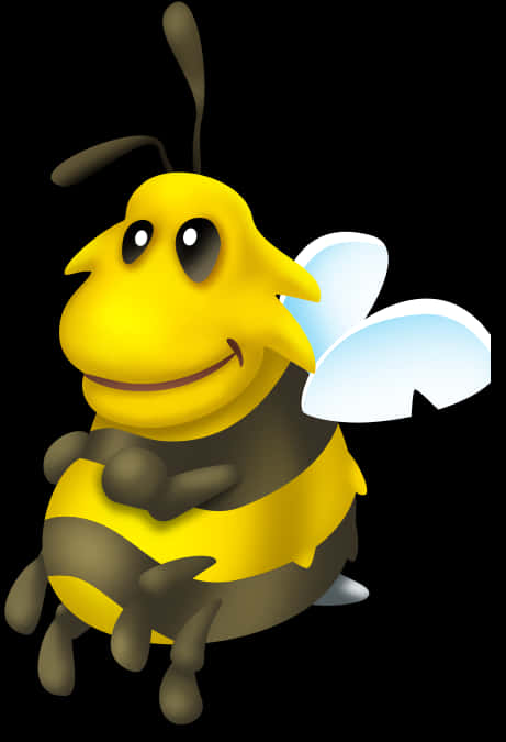 Smiling Cartoon Bee PNG
