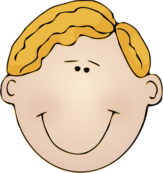Smiling Cartoon Boy Head PNG