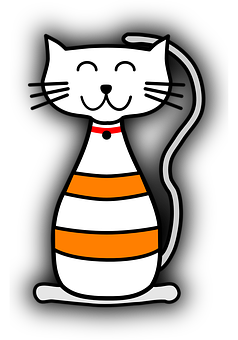 Smiling Cartoon Cat Graphic PNG