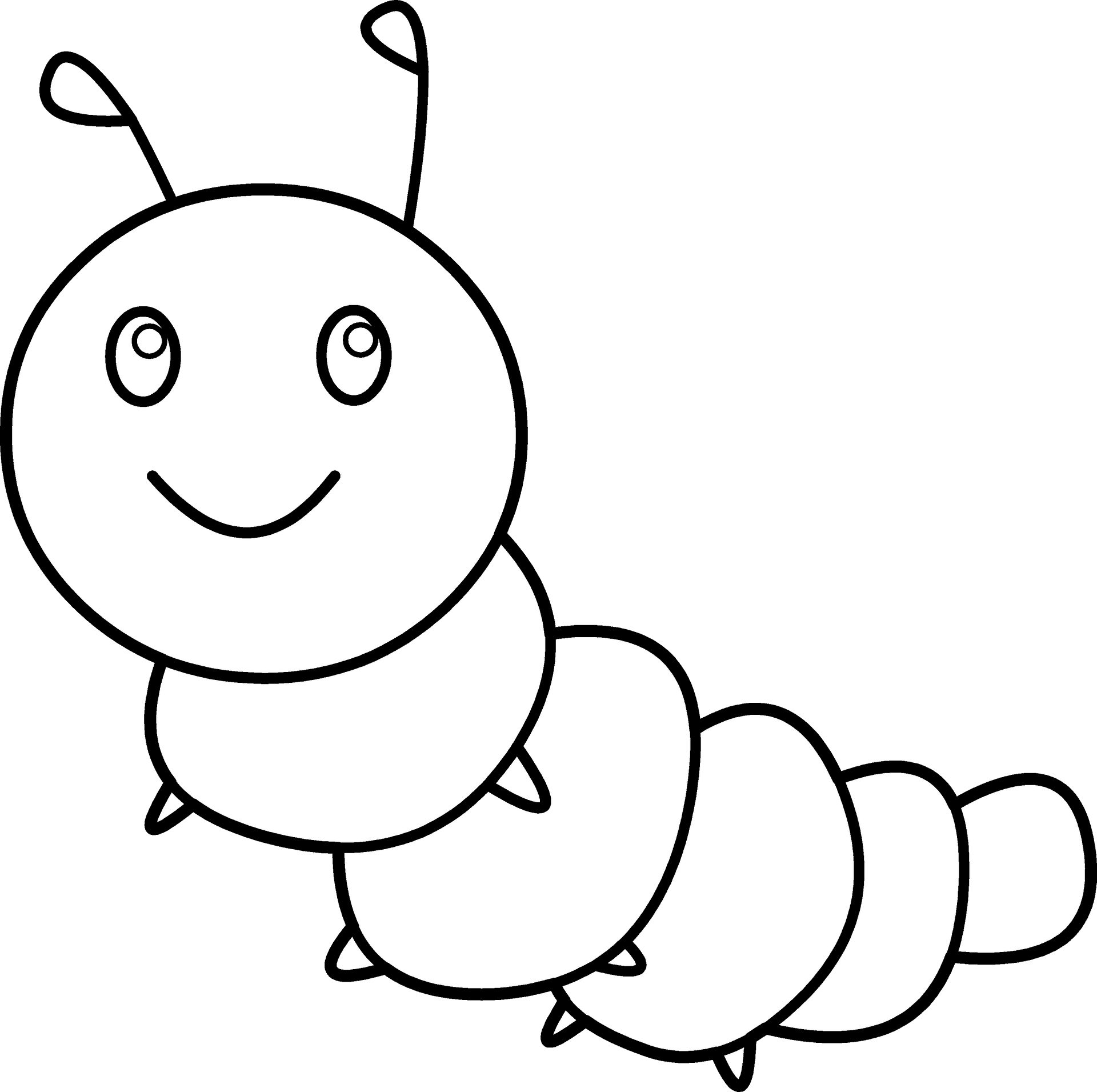 Smiling Cartoon Caterpillar PNG