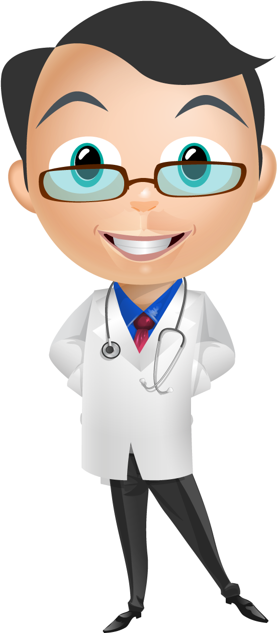 Smiling Cartoon Doctor Clipart PNG