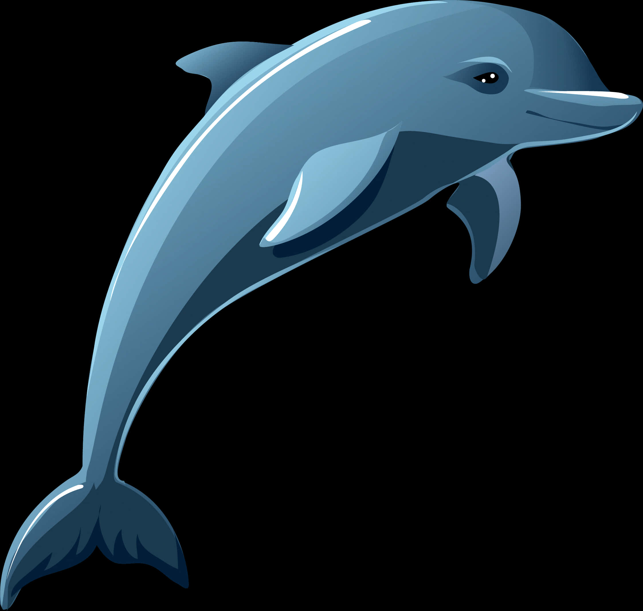 Smiling Cartoon Dolphin PNG