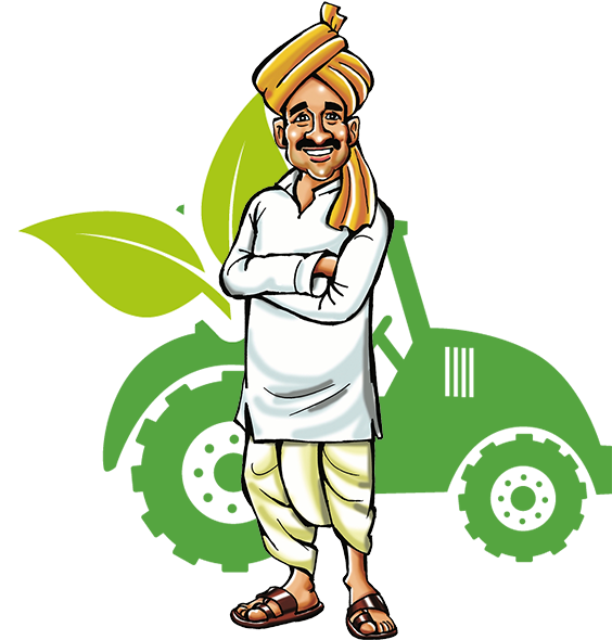Smiling Cartoon Farmerwith Tractor PNG