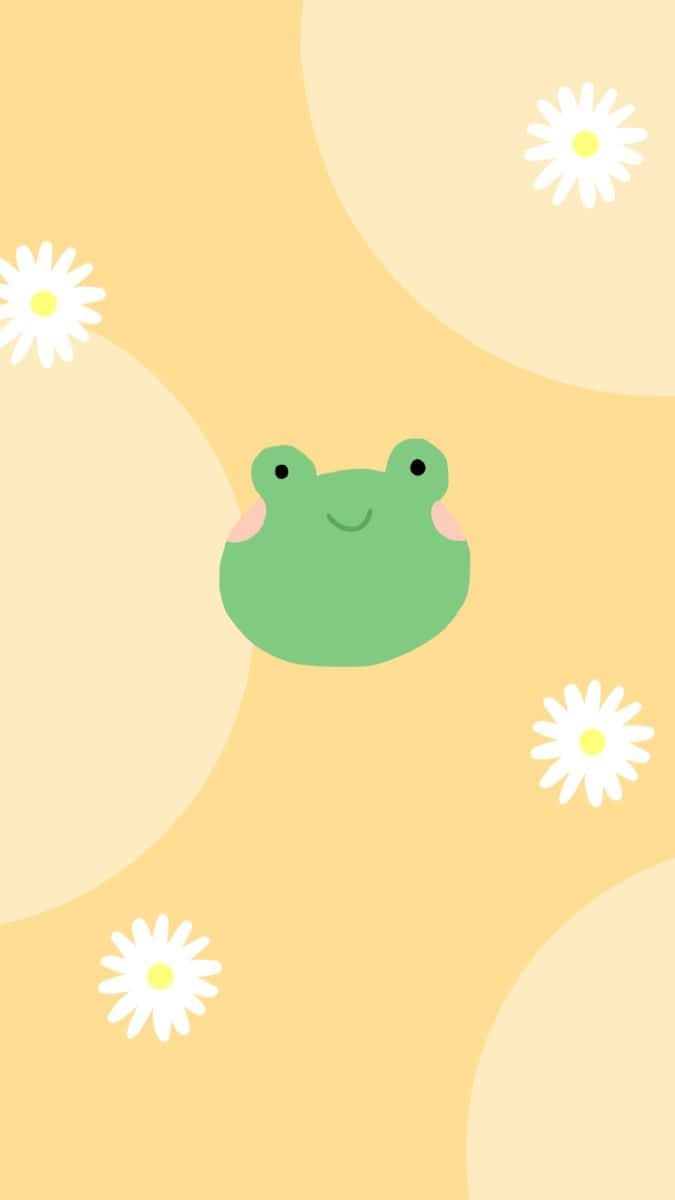 Smiling Cartoon Frog Background Wallpaper