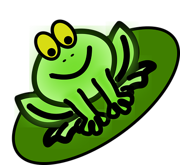 Smiling Cartoon Frog Illustration PNG