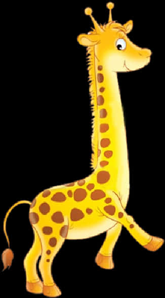 Smiling Cartoon Giraffe PNG