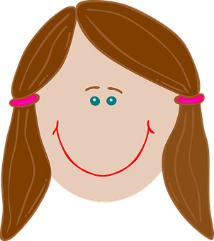 Smiling Cartoon Girl Graphic PNG