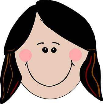 Smiling Cartoon Girl Graphic PNG