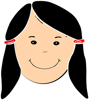 Smiling Cartoon Girl Graphic PNG