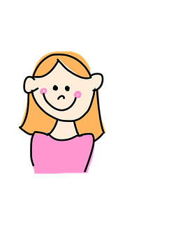 Smiling Cartoon Girl Illustration PNG