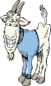 Smiling Cartoon Goat PNG
