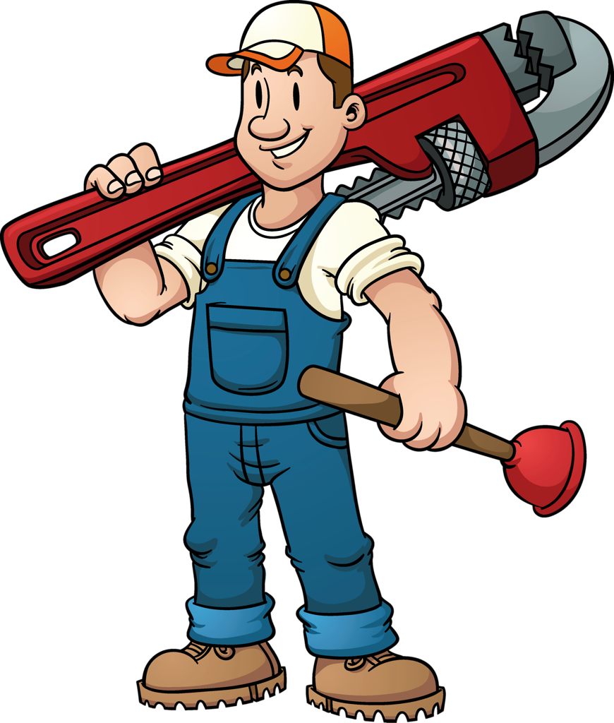 Smiling Cartoon Handyman With Tools PNG