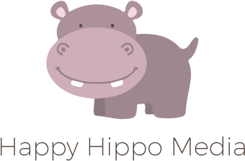 Smiling Cartoon Hippo Logo PNG