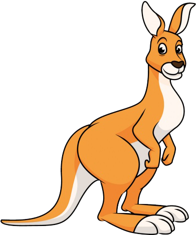 Smiling Cartoon Kangaroo PNG