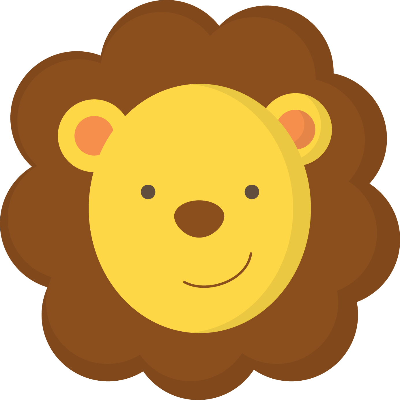 Smiling Cartoon Lion PNG