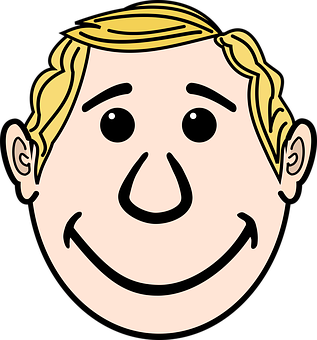 Smiling Cartoon Man Head PNG