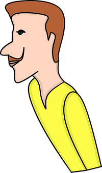 Smiling Cartoon Man_ Vector PNG