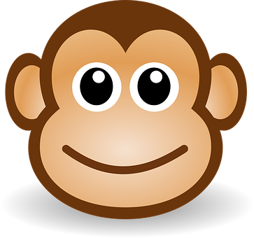 Smiling Cartoon Monkey Face PNG