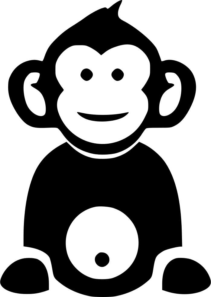 Download Smiling Cartoon Monkey Outline | Wallpapers.com