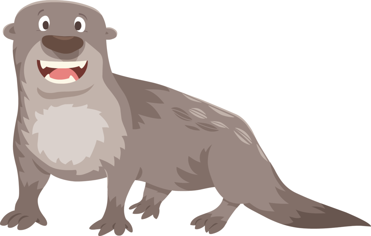 Smiling Cartoon Otter PNG