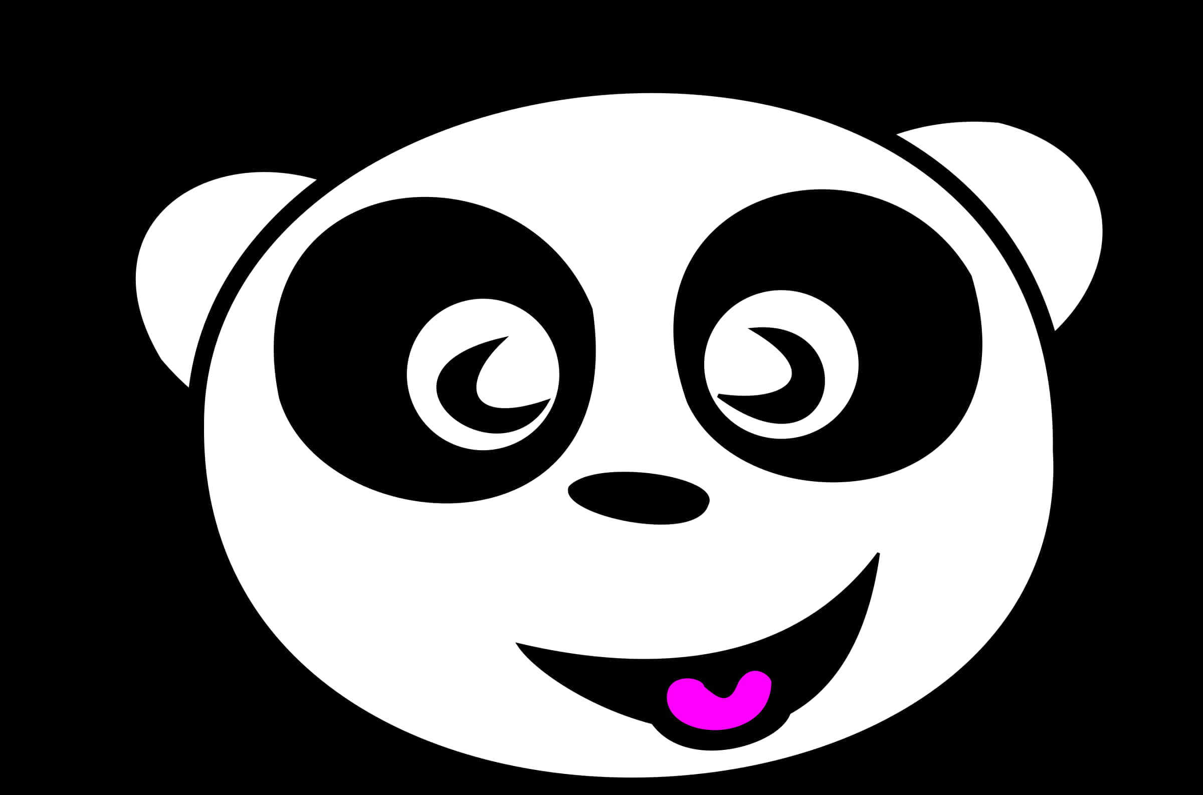 Smiling Cartoon Panda Face PNG