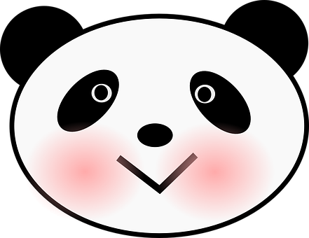 Smiling Cartoon Panda Face PNG