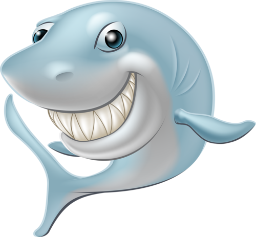 Smiling Cartoon Shark PNG