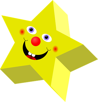 Smiling Cartoon Star Character PNG