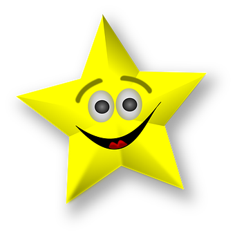 Smiling Cartoon Star Graphic PNG