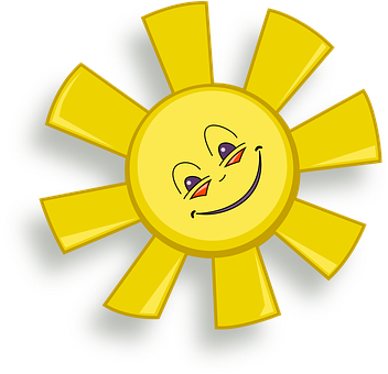Smiling Cartoon Sun PNG