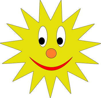 Smiling Cartoon Sun PNG