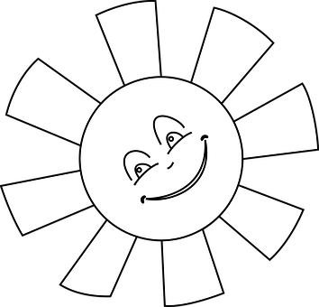 Smiling Cartoon Sun Graphic PNG