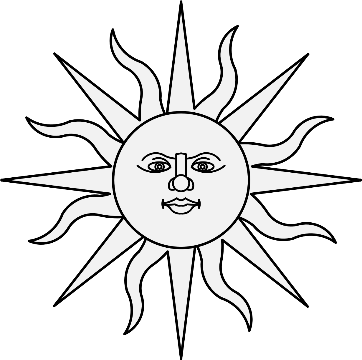 Smiling Cartoon Sun Graphic PNG