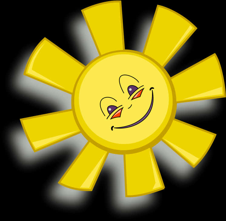 Smiling Cartoon Sun Illustration PNG
