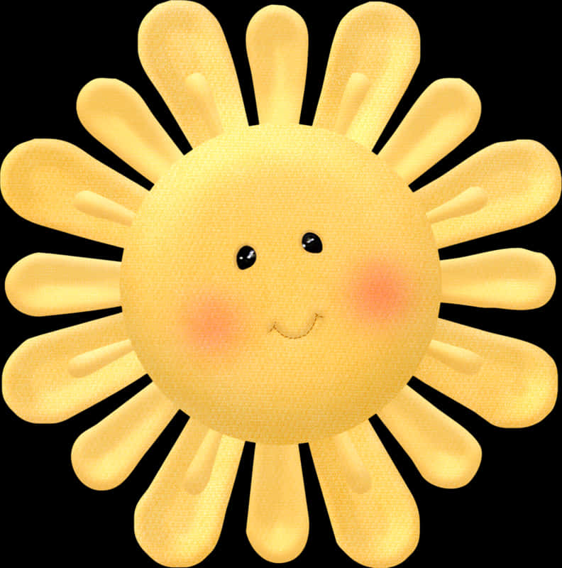 Smiling Cartoon Sun Illustration PNG