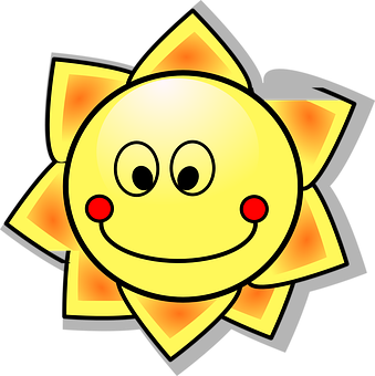 Smiling Cartoon Sun PNG